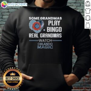 Official hoodie featuring 'Some Grandmas Play Bingo, Real Grandmas Watch Orlando Magic' design in vibrant colors.