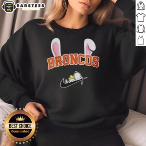 Alt Text: Awesome Denver Broncos X Snoopy Happy Easter Sweatshirt featuring colorful graphics and festive design for fans.