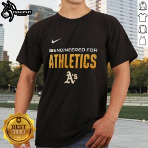 Alt Text: Original Engineered for Oakland Athletics MLB logo t-shirt featuring vibrant team colors and stylish design.