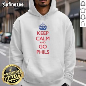Original Philadelphia Phillies Keep Calm and Go Phils crown hoodie in red, perfect for fans of the MLB team.
