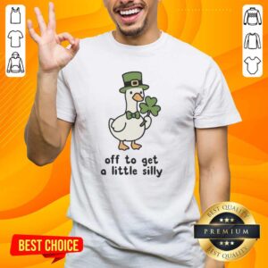 Funny Saint Patrick's Day T-shirt featuring a nice goose ready for some silly fun and festive celebrations.
