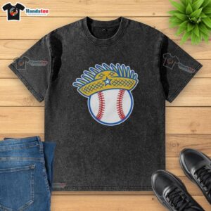 Alt Text: Premium Pava Puerto Rican washed baseball t-shirt featuring vibrant colors and a comfortable fit for casual wear.