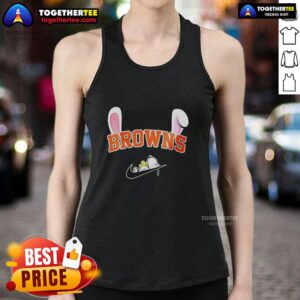 Good Cleveland Browns X Snoopy Happy Easter tank top featuring a festive design for fans celebrating Easter.