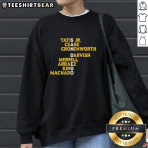 2025 San Diego baseball sweatshirt featuring top San Diego names, perfect for fans and sports enthusiasts.