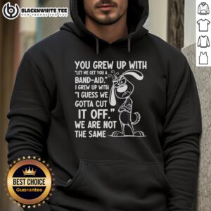 Alt Text: Hot You Grew Up With Bandaid I Grew Up Cut It Off Hoodie in stylish design, perfect for casual wear and nostalgia.