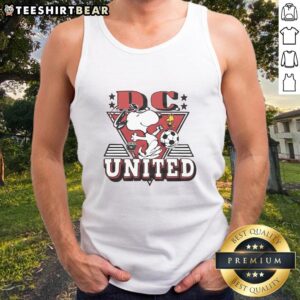 Hot Peanuts Snoopy X D.C. United tank top featuring playful Snoopy design, perfect for fans and summer wear.
