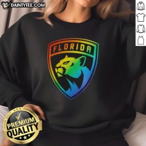 Florida Panthers team pride logo sweatshirt featuring vibrant colors and stylish design for fans.
