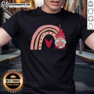 Awesome Valentine Gnome T-Shirt featuring cute love hearts for Valentine's Day celebration.