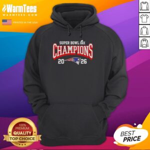 Good New England Patriots at Super Bowl LX Champions 2026 logo hoodie, perfect for fans celebrating the victory.