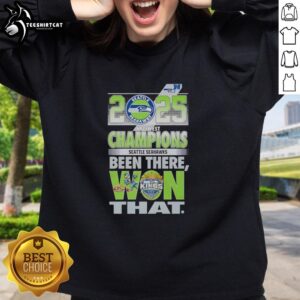 Alt Text: 2025 Seattle Seahawks NFC West Division Champions sweatshirt - Original design celebrating team victory.