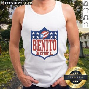Top Benito Bowl NFL Shield Puerto Rico Flag graphic on a sports tank top, perfect for football fans and athletes.