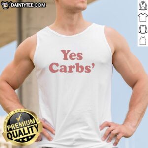 Stylish Nice Yes Carbs Ringer Tank Top featuring a trendy design, perfect for casual wear and fitness enthusiasts.