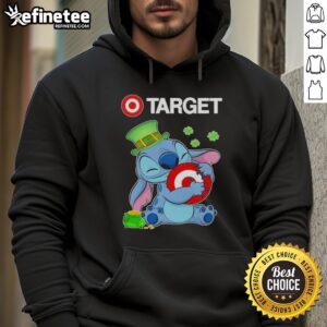 Official Stitch with St. Patrick's Hug hoodie featuring Target logo, perfect for festive celebrations and casual wear.