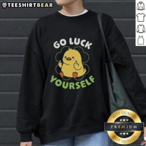 Cozy Premium Go Luck Yourself Duck Sweatshirt in vibrant colors, perfect for casual wear and expressing fun personality.