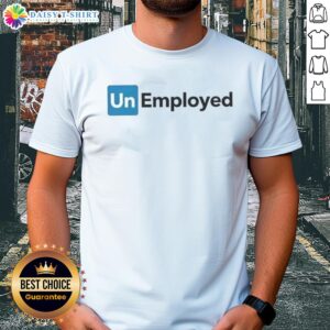 Premium Unemployed Logo T-Shirt featuring a stylish design perfect for those embracing the unemployed lifestyle.