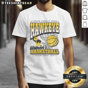 Good Hawkeye WBB Max Collegiate T-Shirt featuring team colors and logo, perfect for fans of women's basketball.