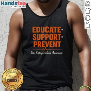 Heartbeat tank top promoting awareness and prevention of teen dating violence with a positive message to educate and support.