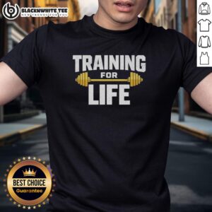 Alt Text: Original Training For Life Gym T-Shirt featuring a bold logo and comfortable fit for fitness enthusiasts.