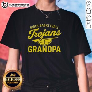 Good Girls Basketball Trojans Grandpa Ladies Tee showcasing team spirit and support for the Trojans basketball team.