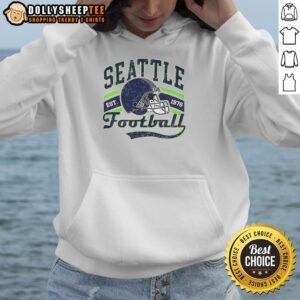 Retro Seattle Seahawks Super Bowl LX hoodie featuring a vintage helmet design, established 1976.
