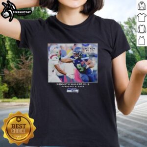 Good Kenneth Walker III Seattle Seahawks NFL Flash Features Super Bowl LX Ladies Tee showcasing team spirit.