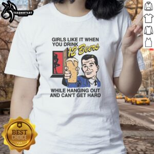 Funny ladies tee featuring 'Nice Girls Like It When You Drink 12 Beers' design, perfect for casual hangouts.