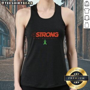 Alt Text: Official Miami Hurricanes Basketball 4 Strong Tank Top featuring vibrant team colors and logo for fans and athletes.