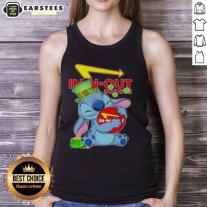 Cute Stitch Hug The In-N-Out Burger Logo Happy Patrick's Day T-Shirt - Image 2