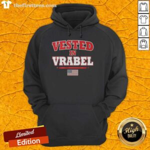 Official Vested in Vrabel flag hoodie in navy blue, featuring a stylish design perfect for fans and casual wear.