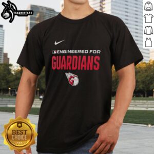 Original Engineered For Cleveland Guardians T-Shirt featuring team logo and vibrant design, perfect for fans.