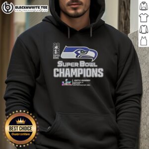 Good Seattle Seahawks Super Bowl LX Champions 2026 NFL Big Logo Center Hoodie featuring vibrant team colors.