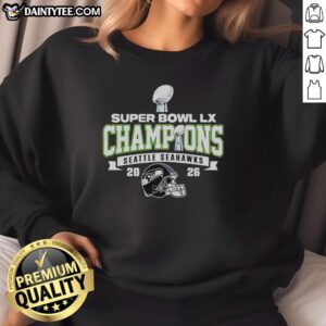 Premium Seattle Seahawks Super Bowl Champions Football 2026 T-Shirt - Image 5