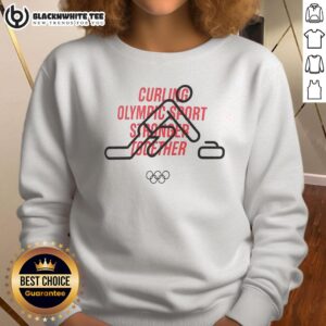 Awesome Curling Olympic Sport Stronger Together Sweatshirt featuring a stylish design for curling fans and athletes.