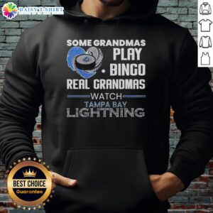 Cozy hoodie featuring 'Some Grandmas Play Bingo, Real Grandmas Watch Tampa Bay Lightning' for dedicated fans.