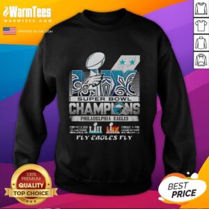 Good Philadelphia Eagles Super Bowl LIX Champions sweatshirt featuring 'Fly Eagles Fly' design.