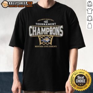 Alt Text: Original Montana State Bobcats Men's Basketball 2026 Big Sky Conference Tournament Champions T-Shirt design.
