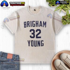 Alt Text: Nice Jimmer Fredette Brigham Young 32 washed t-shirt featuring vintage design and vibrant colors for BYU fans.