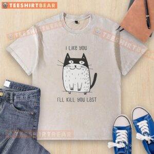 Top Cat 'I Like You, I'll Kill You' last washed t-shirt featuring a playful cat graphic on a stylish tee.