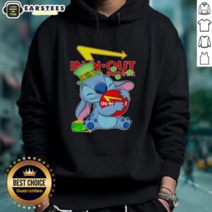 Cute Stitch Hug The In-N-Out Burger Logo Happy Patrick's Day T-Shirt - Image 5