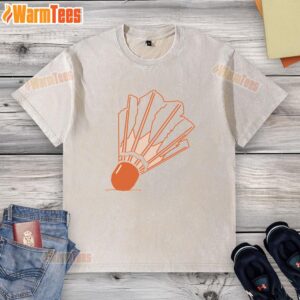 Pretty Nelson-Atkins shuttlecock washed t-shirt featuring a vibrant design inspired by the iconic sculpture.