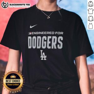Alt Text: Los Angeles Dodgers MLB logo on a stylish ladies tee, perfect for fans showing team spirit.