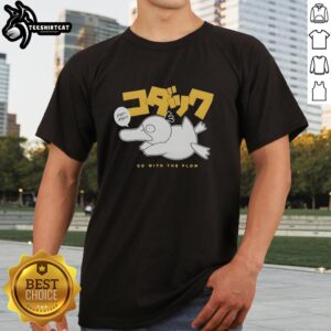 Top Psyduck Go With The Flow Japanese Anime T-Shirt featuring Psyduck in a playful design, perfect for anime fans.