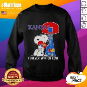 Alt Text: Awesome Peanuts Snoopy Forever Win or Lose Kansas Jayhawks Basketball Sweatshirt featuring vibrant graphics.