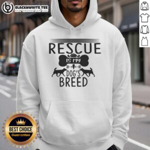 Casual hoodie featuring 'Is My Dog's Breed Rescue Dog?' design, perfect for dog lovers and rescue advocates.
