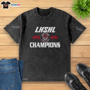 Top LHSHL Palmetto Tigers Champions 2026 logo on a washed t-shirt, perfect for fans and supporters.