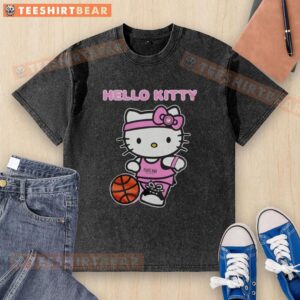 Official Portland Trail Blazers x Hello Kitty 2026 Night Celebration washed t-shirt featuring vibrant graphics and team logo.