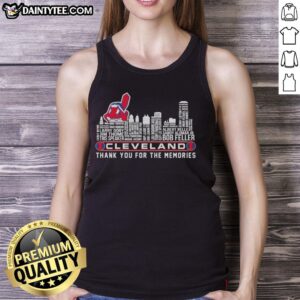 Good 2026 Cleveland Guardians Baseball skyline tank top featuring 'Thank You For The Memories' design.