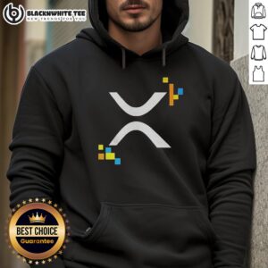 Stylish Hot XRP Ledger logo hoodie featuring a sleek design, perfect for crypto enthusiasts and fans of XRP.