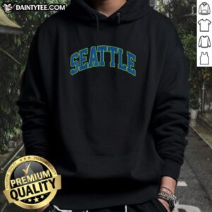 Awesome Vintage Seattle School Spirit hoodie in navy blue, perfect for fans showing love for Seattle's team pride.