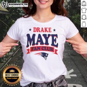 Awesome New England Patriots Drake Maye Fan Club Ladies Tee featuring a stylish design for passionate fans.
